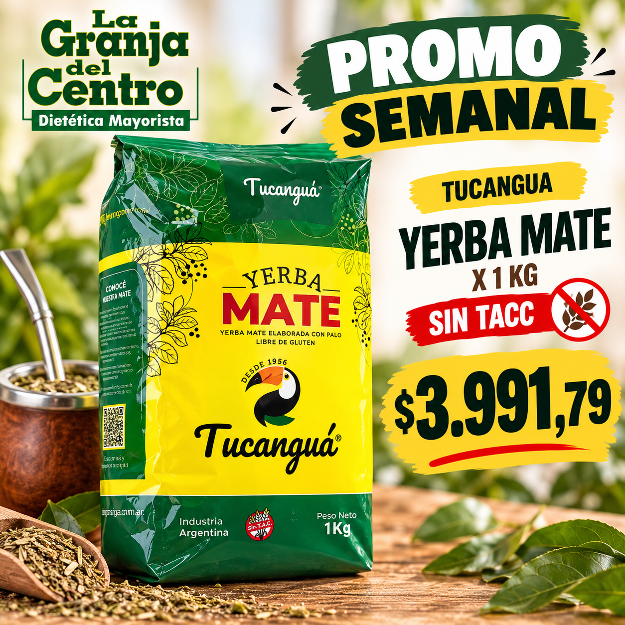 Ofertas y Promociones TUCANGUA - YERBA MATE X 1 KG AMARILLA promo semanal